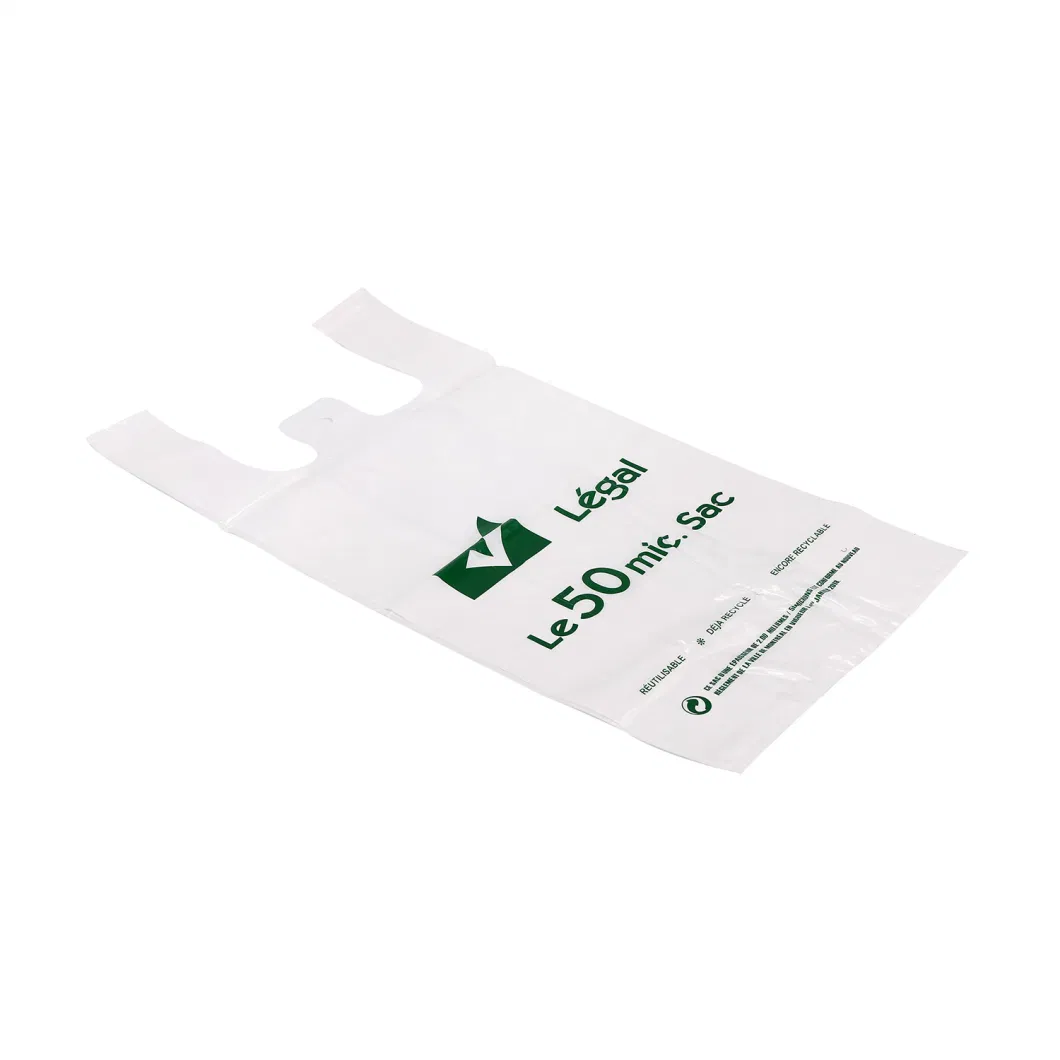 Custom Plastic Bag Biodegradable Compostable Environment-Friendly Supermarket T-Shirt Bag Vest Shopping Bags