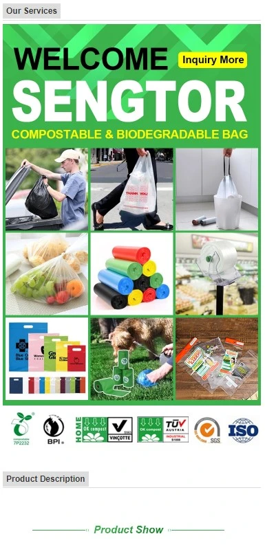 En13432 Ce Certificated Ok Compostable Biodegradable Trash Garbage Roll Bag